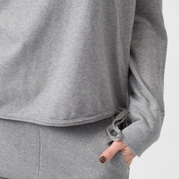 INHABIT Cotton Sweatshirt in Grey. - Picture 3 of 3